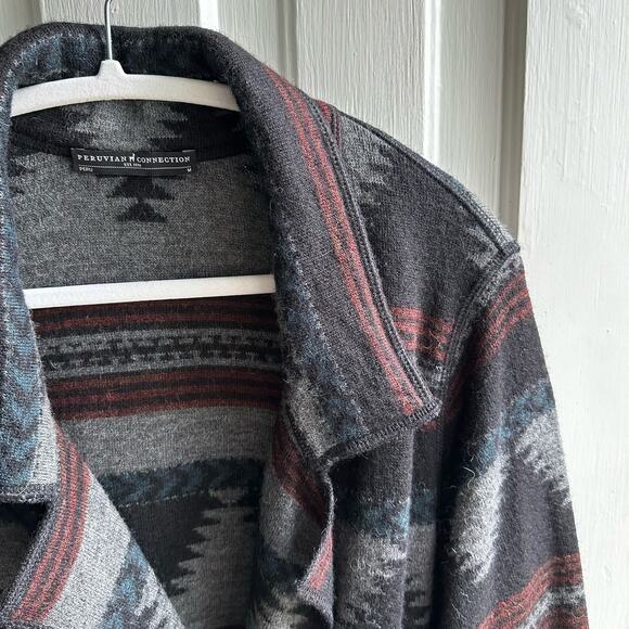 Peruvian Connection Vendome Baby Alpaca Blanket Coat Southwest - Picture 4 of 7